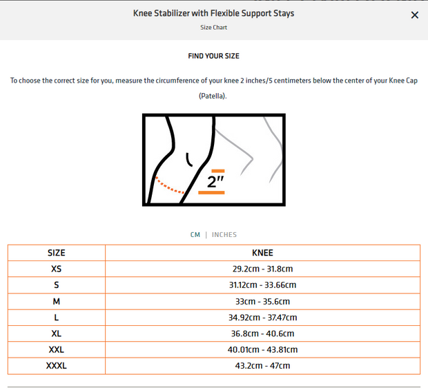 KNEE STABILIZER/SUPPORT STAYS